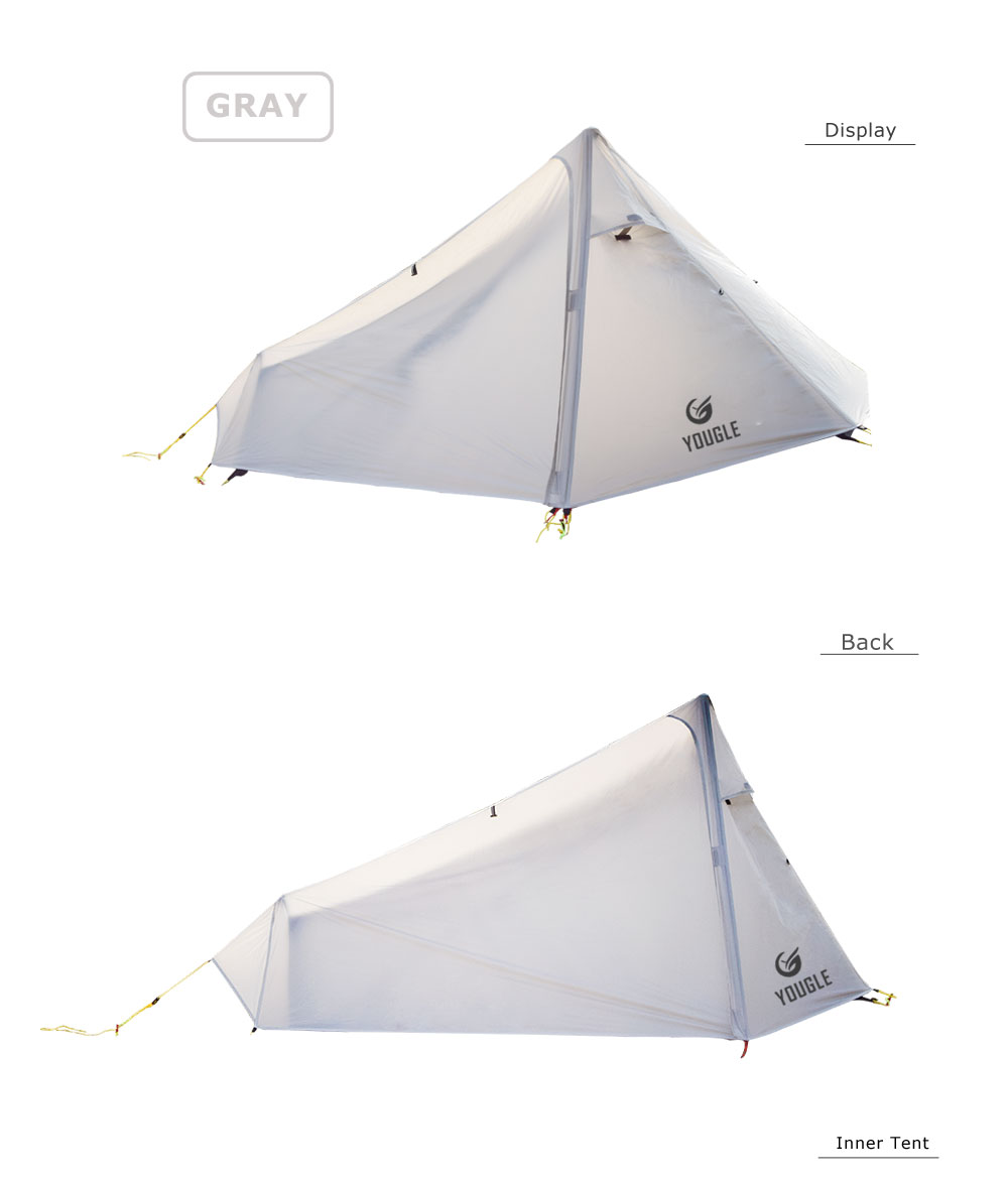 Cheap Goat Tents Yougle Lightweight 15d Nylon Single Person One Man Backpacking Tent Trekking Camping Canopy Travel 3 Season Silicone Coated