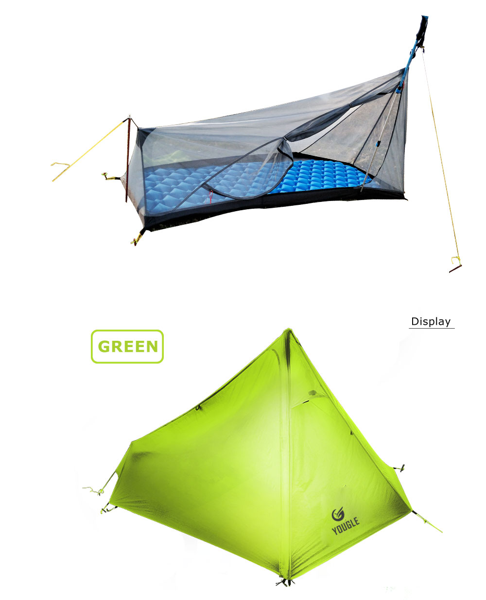 Cheap Goat Tents Yougle Lightweight 15d Nylon Single Person One Man Backpacking Tent Trekking Camping Canopy Travel 3 Season Silicone Coated