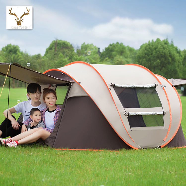 Automatic Large Family Tent 3-4 People Camping Throwing Pop Up Second Open Tent