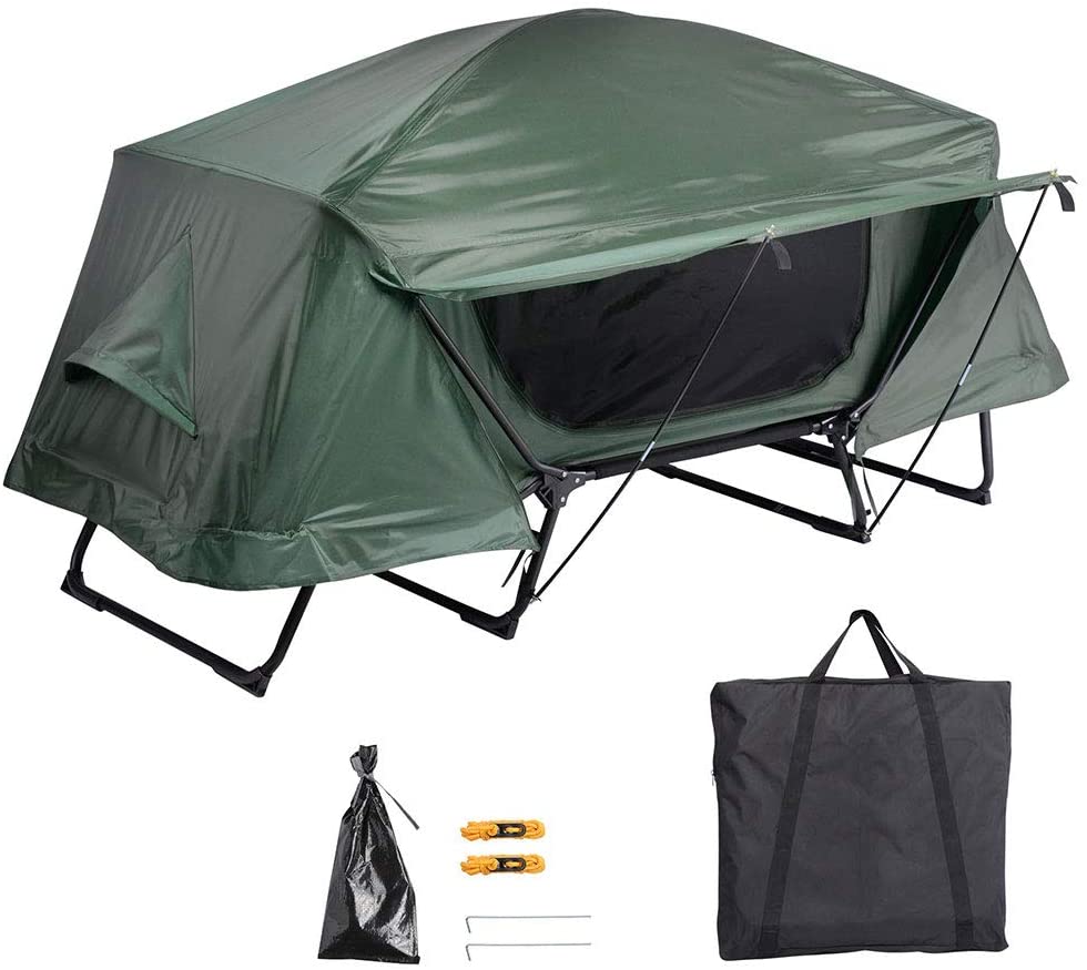 Goat tent camping near luray caverns Single 1 Person Sleeping Off Ground Camping Tent Cot Folding Double Layer Military Grade Fabric lake texoma tent camping